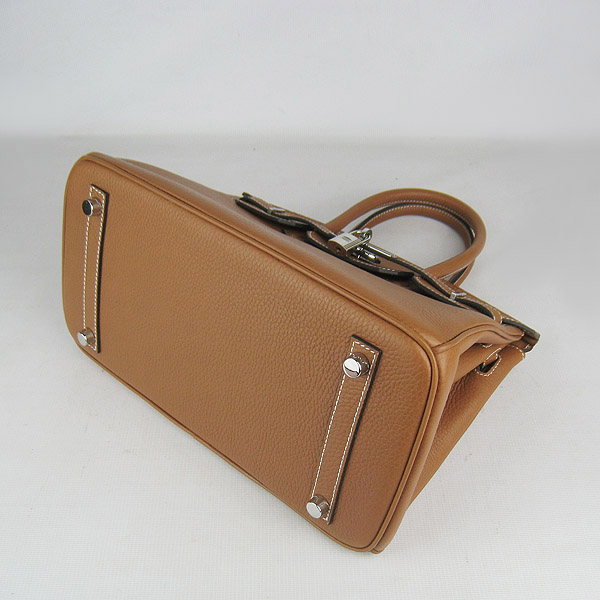 Replica Hermes Birkin 30CM Togo Leather Bag Light Coffee 6088 On Sale - Click Image to Close